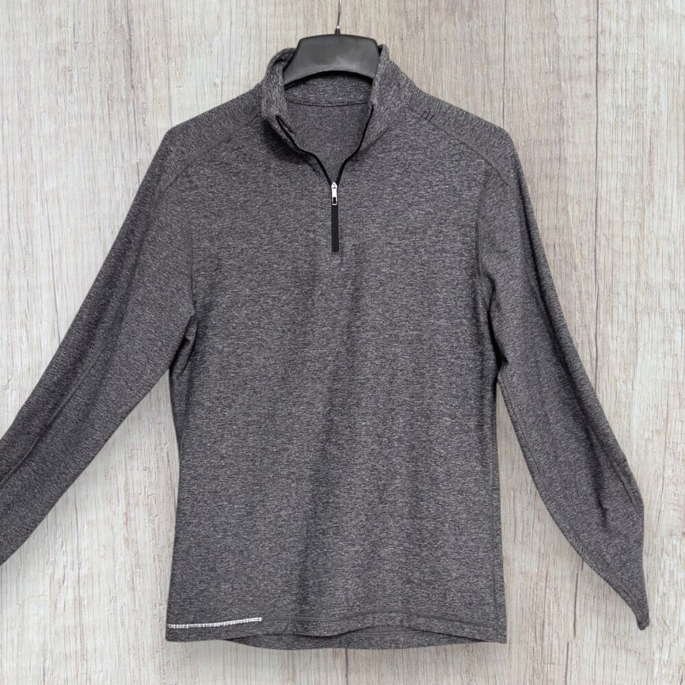 Lululemon Men’s Heathered Gray Half Zip Pullover Long Sleeve Athletic Top